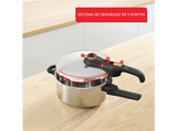 Olla express - Tefal Secure Trendy P2580400, 4 L, 2 funciones, Acero inoxidable, Verde