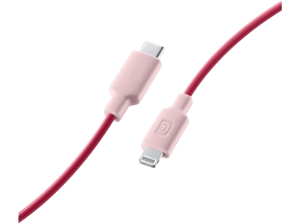 Cable USB - CellularLine Stylecolor, Conector de Lightning a  USB - C, 1 m, Rosa