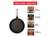 Sartén - Tefal Excellence Jordi Cruz G3201943, Wok, 28 cm, Revestimiento antiadherente, Inducción, 4-5 personas, Negro