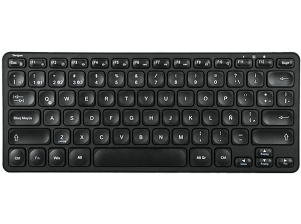 Teclado - Targus AKB862ES , Bluetooth, Antimicrobiano, Multidispositivo, Compacto, QWERTY, Negro