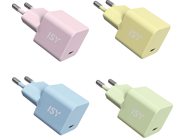 Cargador móvil - ISY IWC 4020-1-CR, USB-C, Universal, Carga rápida, 20W, Color Aleatorio