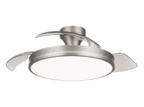 Ventilador de techo - Philips Atlas, 35 W, 6 Velocidades, Aspas retráctiles, 106 cm, 4500 lúmenes regulables, Mando a distancia, Níquel Mate