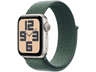 Apple Watch SE (2024), GPS, 40 mm, Caja de aluminio Blanco estrella, Vidrio delantero Ion-X, Correa Loop deportiva Verde lago