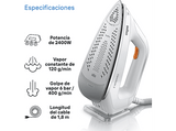 Centro de planchado - Braun CareStyle 3 IS3132WH, 2400 W, 2 l, 6 bar, 400 g/min potencia de vapor, Suela FreeGlide 3D, Blanco/Gris