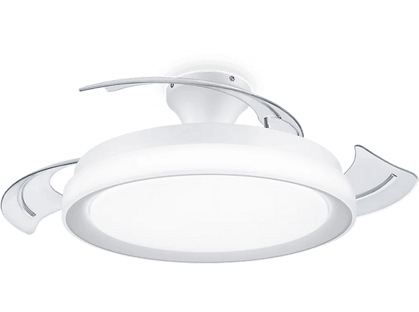 Ventilador de techo - Bliss 35+28 W, Luz LED, Mando a distancia, Aspas Plegables, Blanco