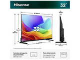 TV QLED 32 - Hisense 32A5S, Full-HD, Posición de monitor, Modo Juego, Modo Deportes IA, Negro