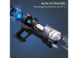 Aspirador escoba - Rowenta X Pert 5.80 RH5A32, Potencia succión 120 AW, 60 min, Cepillo multisuperficie, Pantalla digital, Alta filtración, Violeta