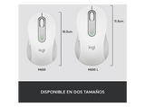 Ratón inalámbrico - Logitech Signature M650, Para manos grandes, Bluetooth-USB, Clics silenciosos, Windows, macOS, Personalizable, Blanco