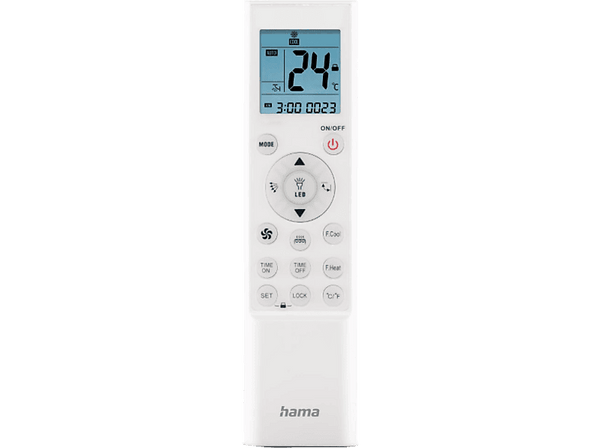 Mando a distancia - Hama 00221040, Para Aires Acondicionados, Temporizador, Pantalla LCD, Blanco
