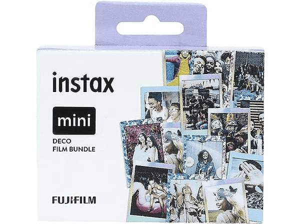 Película fotográfica - Fujifilm Kit 30 Film Mini Deco, Para Polaroid 300 y Instax mini, 30 unidades, 3 colores, Multicolor