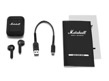 Auriculares True Wireless - Marshall Minor III, 25 h, Bluetooth 5.2, Micrófono, Negro