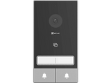 Timbre con cámara - Ezviz Kit HP7 de 2 familias, Resolución 2K (2048 × 1296), Sensor CMOS, Altavoz y micrófono, 20 tonos llamada, 2 pantallas, Negro