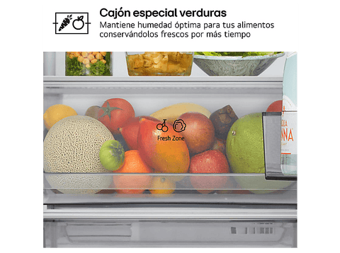Frigorífico combi - LG GBBSJ10DSW, No Frost, 186 cm, 375 l, DoorCooling+™, Multi Air Flow™, Blanco