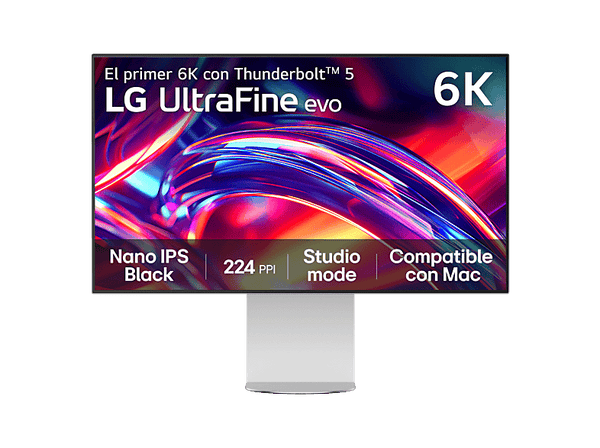 Monitor - LG 32U990A-S, 32" 6K, 60 Hz, 5 ms, NANO IPS Black, Thunderbolt 5, Altavoces incorporados, Altura Ajustable, Plateado
