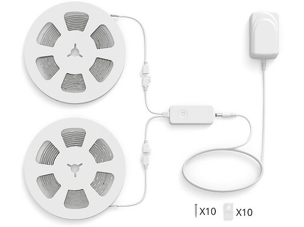 Tira LED - WiZ RGBIC DE 10 M, Control remoto, Configura el horario, Funciones inteligentes, Multicolor