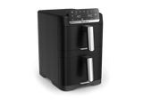 Freidora de aire - Moulinex Dual Easy Fry Stack EZ7568, Doble cesta vertical, Sistema Genius, 10 L, 7 Programas automáticos, Compacta, Negro