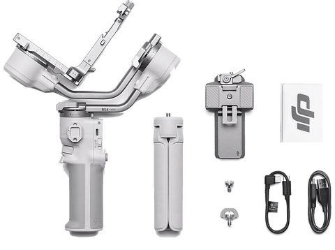 Gimbal - DJI RS 4 Mini, 13h Autonomía, Carga hasta 2 kg, Bluetooth, Gris