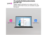 Portátil - LG Gram 16U55U-G.AU75BN, 16 WUXGA Copilot+ PC, AMD Ryzen™ AI 7 445 50 TOPS, 16GB RAM, 512 GB SSD, Windows 11 Home, Sin cargador