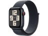 Apple Watch SE (2024), GPS + Cellular, 44 mm, Caja de aluminio Medianoche, Vidrio delantero Ion-X, Correa Loop deportiva Tinta