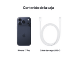 Apple iPhone 17 Pro, Azul oscuro, 512 GB, 5G, 6.3  OLED Super Retina XDR, Chip A19 Pro, iOS
