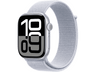 Apple Watch Series 10 (2024), GPS, 46 mm, Gesto de doble toque, Caja de aluminio plata, Correa Loop deportiva Azul nube