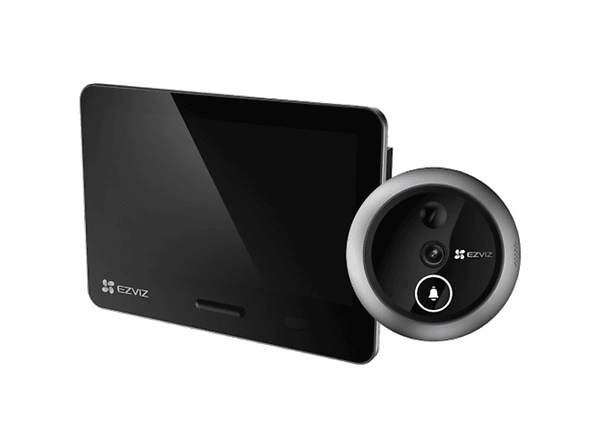 Mirilla inteligente - Ezviz EP4, Resolución 4K, Pantalla táctil 5.5" a color, Detección forma humana y PIR impulsada por IA, Plata