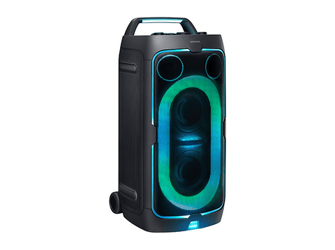 Altavoz de gran potencia - Samsung MX-ST50F/ZF, Portátil para fiestas, Asa de transporte y ruedas, Iluminación personalizable, Aut 18h, 240 W, Negro