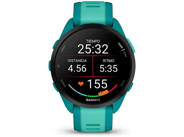 Reloj deportivo - Garmin Forerunner® 165 Music, Azul, 20 mm, 1.2" AMOLED, 4 GB, Garmin Pay™, Control inteligente