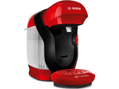 Cafetera de cápsulas - Bosch Tassimo Style TAS113E, 3.3 bar, 0.7 l, 1.400 W, Intellibrew, Tamaño Compacto, Sostenible, Rojo