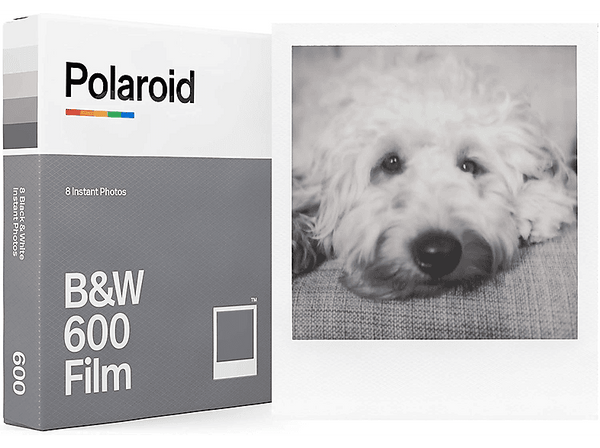 Papel fotográfico - Polaroid B&W 600 Film, Pack de 8, Para Polaroid 600, Gris