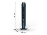 Ventilador de torre - Rowenta VU7020, 24 W, 22 dB, 8 Velocidades, Oscilación automática, Temporizador, Control remoto, Diseño compacto, Negro
