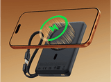 Powerbank - Baseus PicoGo AM52, 10000 mAh, Cable Tipo-C, 45W, Compatible con MagSafe, Carga rápida magnética Qi2.2, Negro