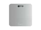 Báscula de baño - Rowenta Premiss 2.0 BS1801, Peso máximo 160 kg, Vidrio templado, Apagado automático, Pantalla LCD, Diseño plano, Plateado