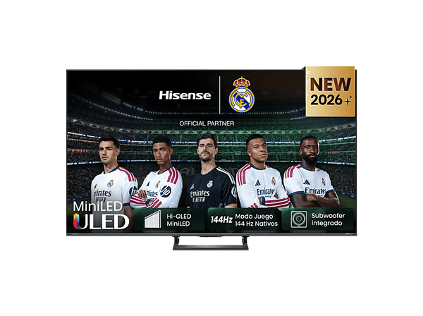 TV Mini LED 75" - Hisense 75E8S, UHD 4K, Quad Core / MT9618, Total HDR, Subwoofer integrado, IA 4K, Negro