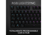 Teclado gaming - Logitech G512 Carbon, Cable, Mecánico, Iluminación RGB + Lightsync, GX Brown, Funciones específicas gaming, Negro