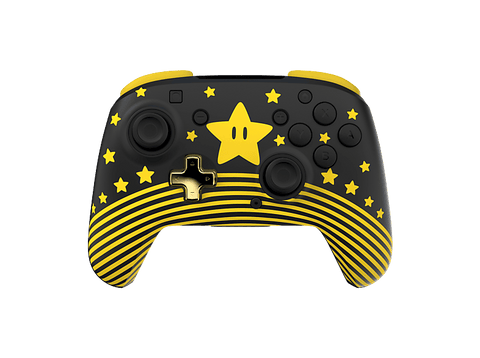 Mando Nintendo Switch - Turtle Beach Rematch Wireless Controller Super Mario Star, Cable USB, Brilla en la oscuridad, Hasta 40 horas