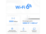 Sistema WiFi Mesh - Mercusys Halo H80X, 3000 Mbps, MU-MIMO, WiFi 6, Hasta 460m², 150 Dispositivos, Blanco