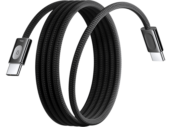 Cable USB - Baseus FrostCore, Tipo-C a Tipo-C, 120 cm, 100W, Carga inteligente ultrarrápida, Trenzado de nylon, Refrigeración Dual, Negro