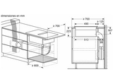Placa de inducción con extractor - Balay 3EBC963ER, 7400 W, 4 Zonas, Escape/Convección cambiable, Zona flex inducción, Negro