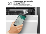 Lavavajillas - LG DF375HWS, 14 servicios, 10 programas, 60 cm, LED táctil, Tercera bandeja, TrueSteam™, QuadWash™, Blanco