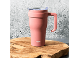 Taza térmica - CMP Paris Miami KA0668, 600 ml, Con asa, Acero inoxidable, Verde, Rosa o Naranja (Aleatorio)