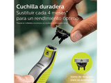 Recambio para afeitadora - PHILIPS One Blade QP430_50, x3 cuchillas flexibles 360 grados, uso en cara y cuerpo, recorta, perfila y afeita