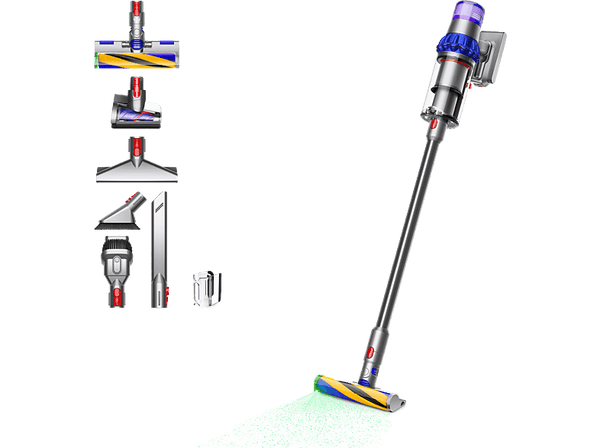 Aspirador escoba - Dyson v15™ Detect Fluffy, Potencia automática 240 W, Autonomía 60 min, Cepillo FluffyOptic, Níquel