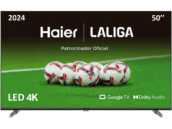 TV LED 4K 50″ – Haier K85 Series H50K85EUX, Smart TV (Google TV), HDR 4K, Direct LED, Dolby Audio, Sin marcos, Negro