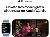 Apple Watch Series 9 (2023), GPS+CELL, 41 mm, Gesto de doble toque, Caja de aluminio plata, Correa deportiva azul tempestad, Talla S/M