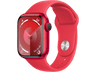 Apple Watch Series 9 (2023), GPS+CELL, 41 mm, Gesto de doble toque, Caja de aluminio roja, Correa deportiva (PRODUCT)RED, Talla M/L