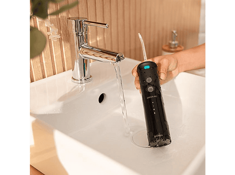 Irrigador - Cecotec ToothCare Jet Fresh, 3 Niveles de Intensidad: Normal, pulse y soft, 1200 rpm, Temporizador, 20 días Autonomía, Negro