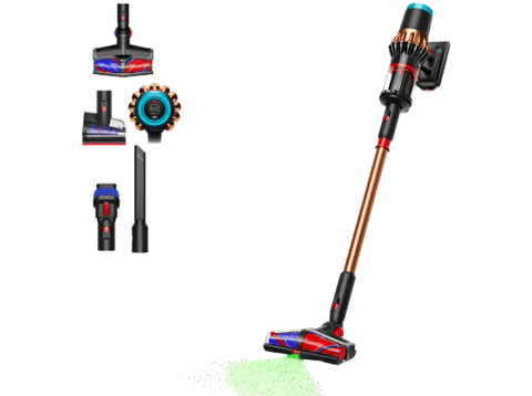 Aspirador escoba - Dyson V16 Piston Animal™, Potencia succión 315 AW, Autonomía 70 min, Antienredos, Black/Cooper