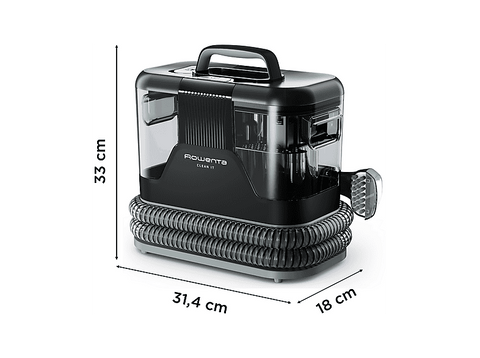 Aspirador de tapicerías - Rowenta Clean IT IN5021, Limpia tapicerías y manchas, Depósito extraíble, 2.3L, Hasta 13.5 kPa, 750w, Autolimpieza,  Negro