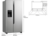 Frigorífico americano - LG GSM32HSBEH, No Frost, 178.7 cm, 562 L, Multi Air Flow, Space Plus, Inox antihuellas